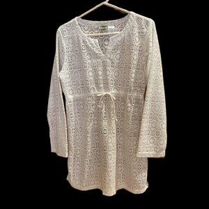 Islander Lace Swim Suit Cover Up with Drawstring Waist - Perfect!